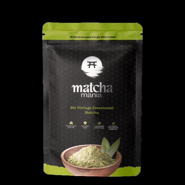 Matcha Mania Produkte Bio Vintage Ceremonial Matcha 80g Beutel