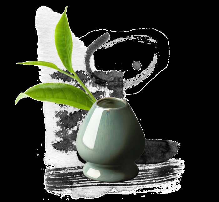 Matcha Mania Produkte Besenhalter blau gruen Detail