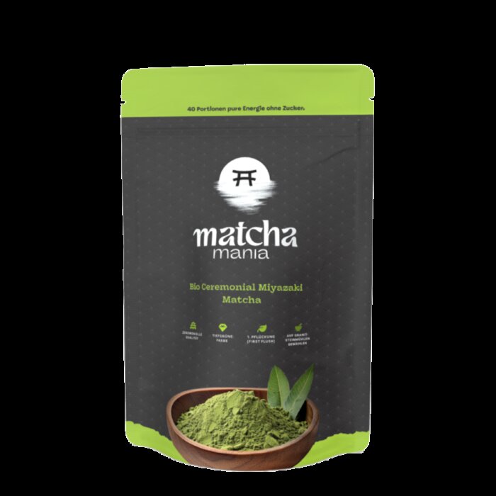 Matcha Mania Produkte Bio Ceremonial Miyazaki Matcha 80g Beutel