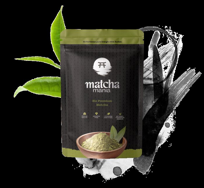 Matcha Mania Produkte Bio Premium Matcha 80g Beutel Detail